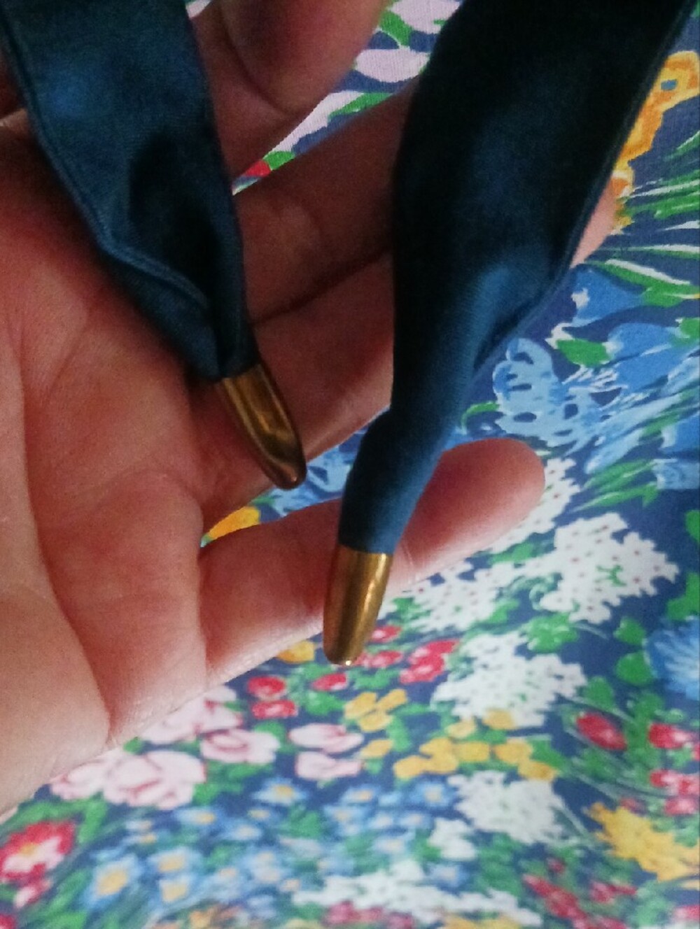 Floral Midi Skirt with Navy Waist Tie - Picture 2 of 9